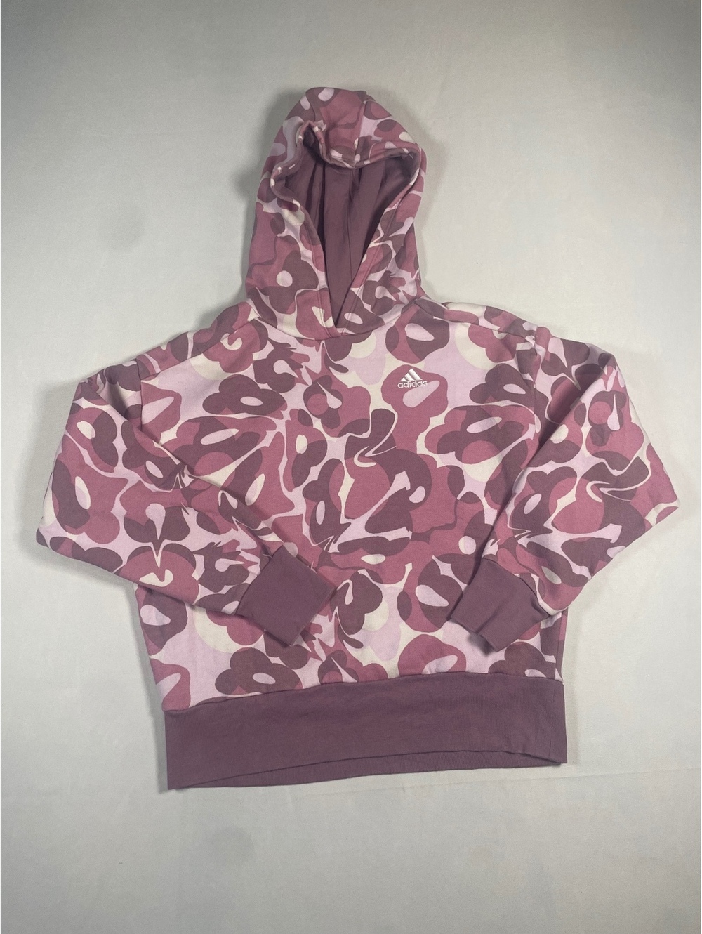 Adidas x Marimekko Girls Floral Printed Pullover Hoodie Size M (10-12)